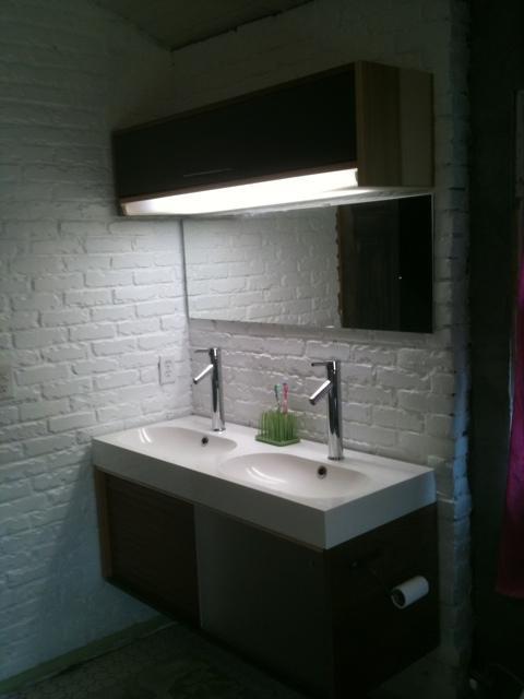 Scrap wood bathroom vanity