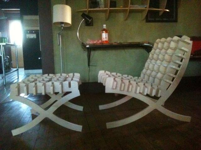 Barcelona chair plywood tribute