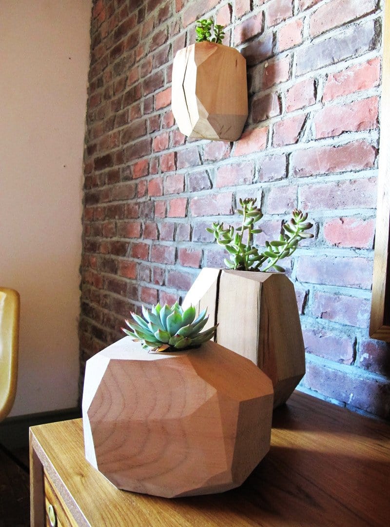 Multifaceted wood planters
