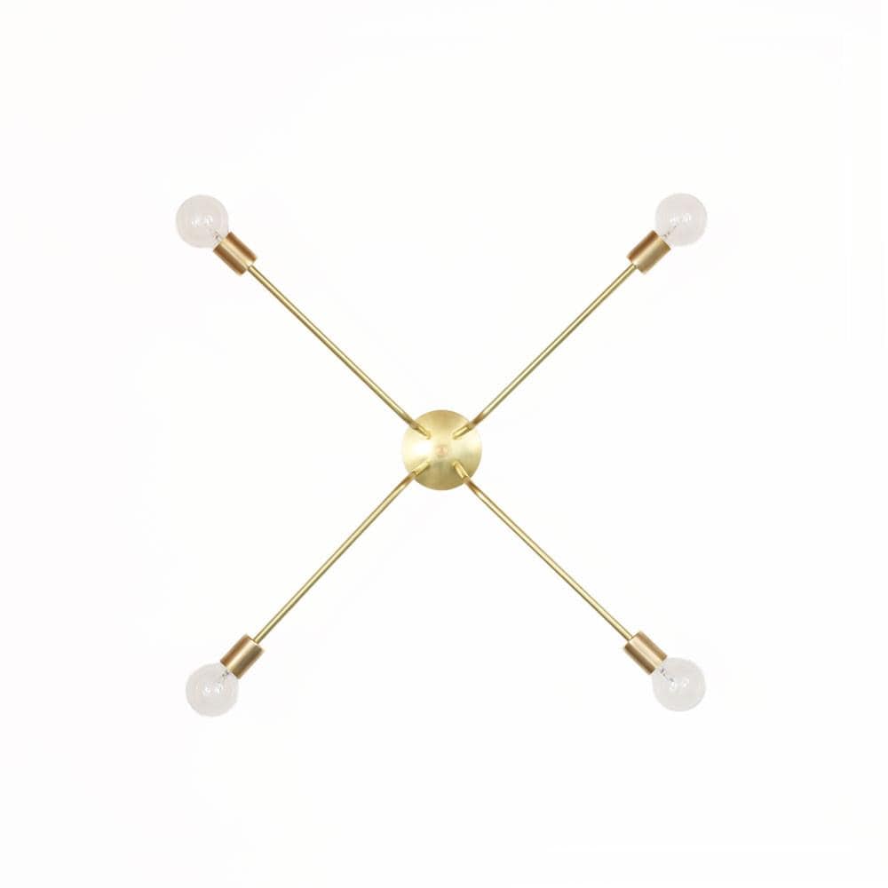Brass ceiling light 4-arm