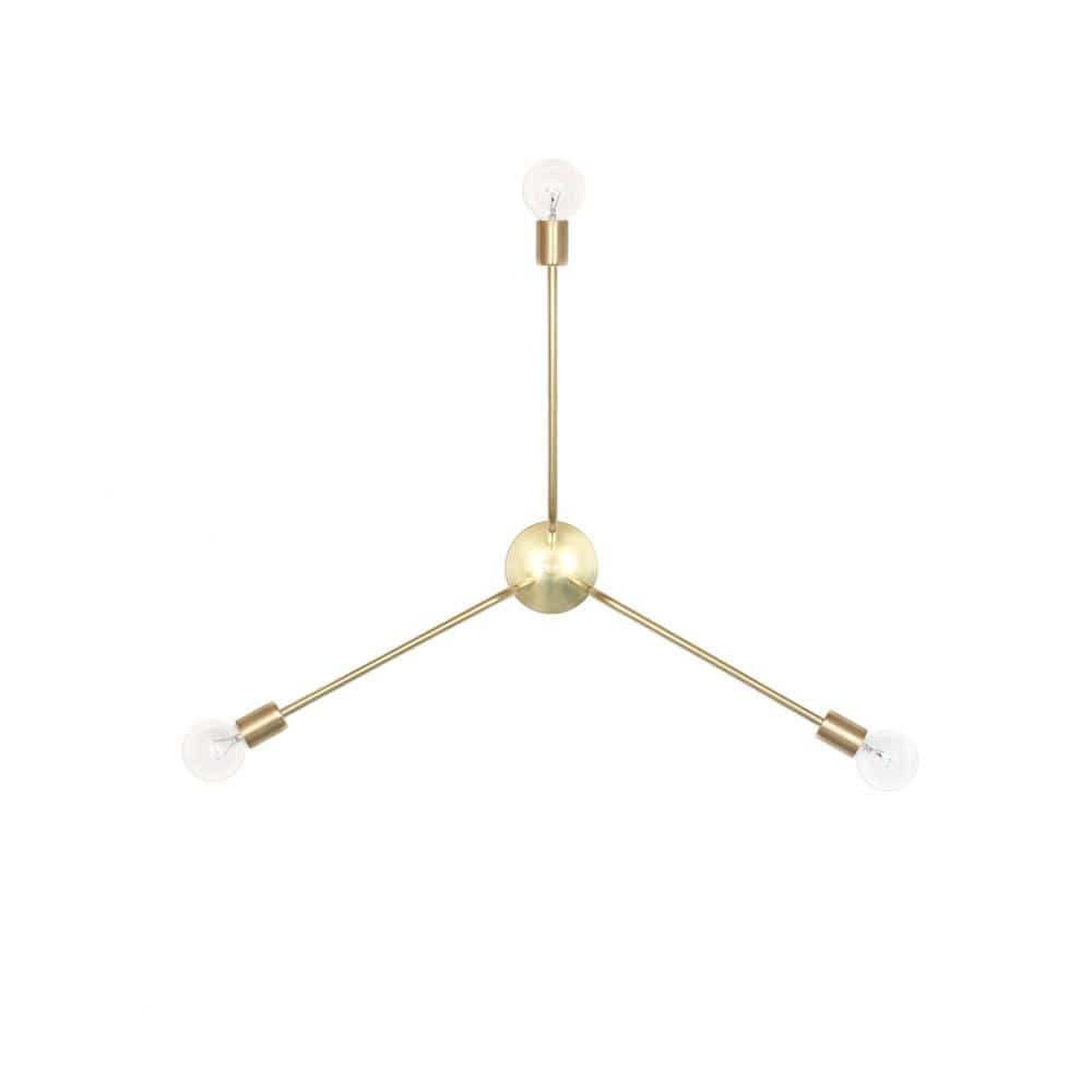 Brass ceiling light 3-arm