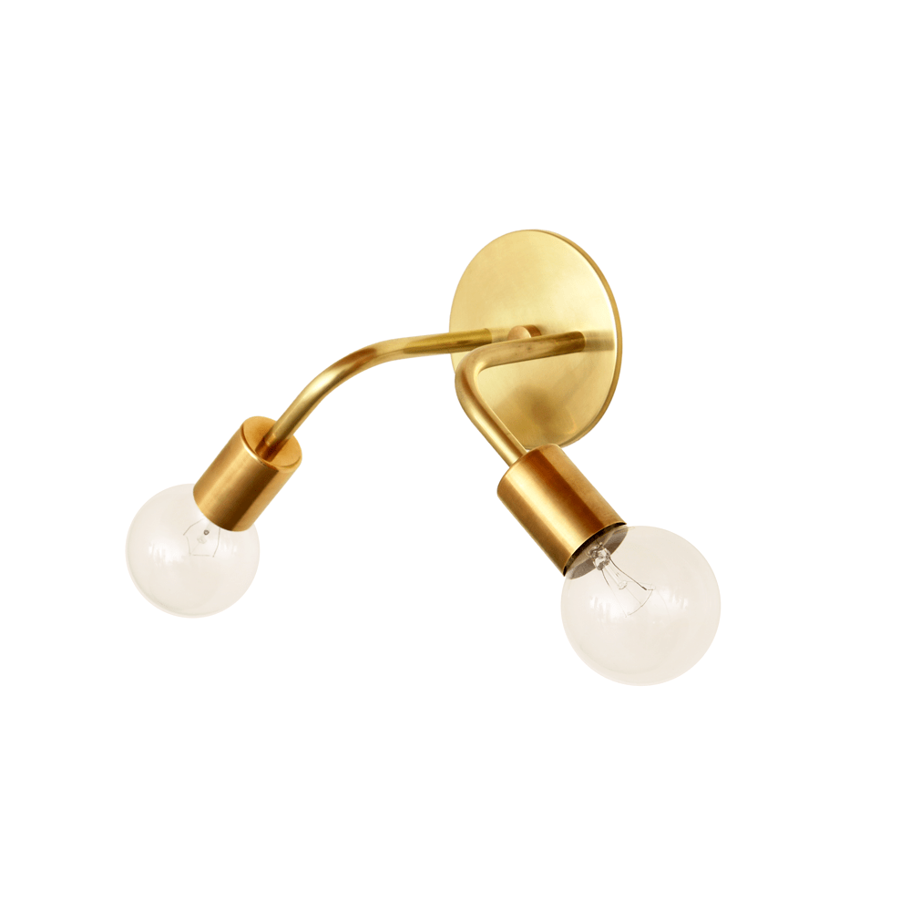 Double sconce: solid color Brass / Brass hardware onefortythree