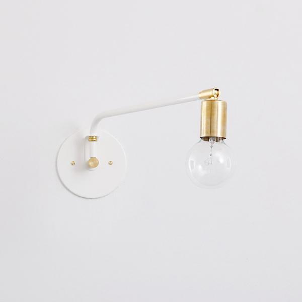 Hardwired swing lamp: 16" Black/brass socket / Brass hardware / No switch onefortythree