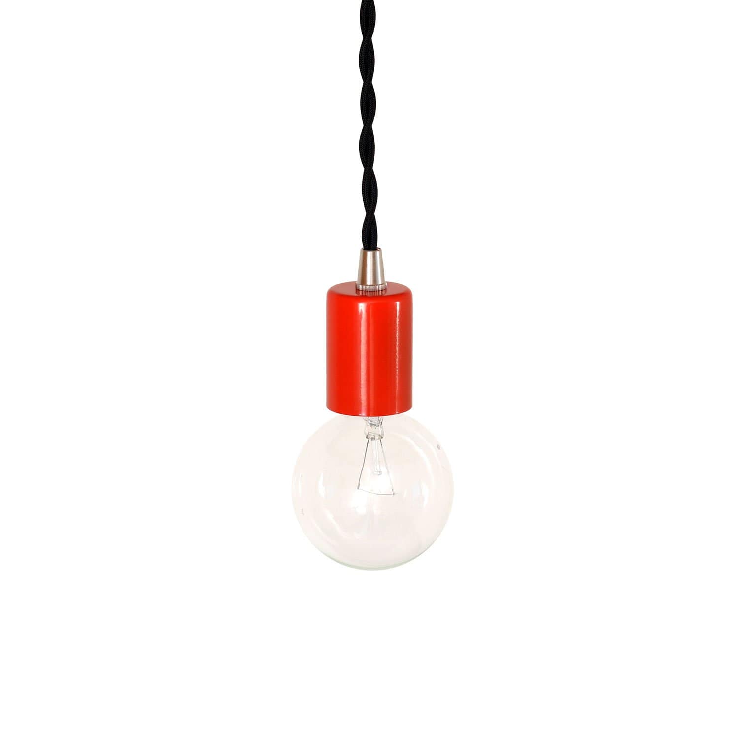 Pendant lamp: plug-in Atomic / Black cord / Brass hardware onefortythree