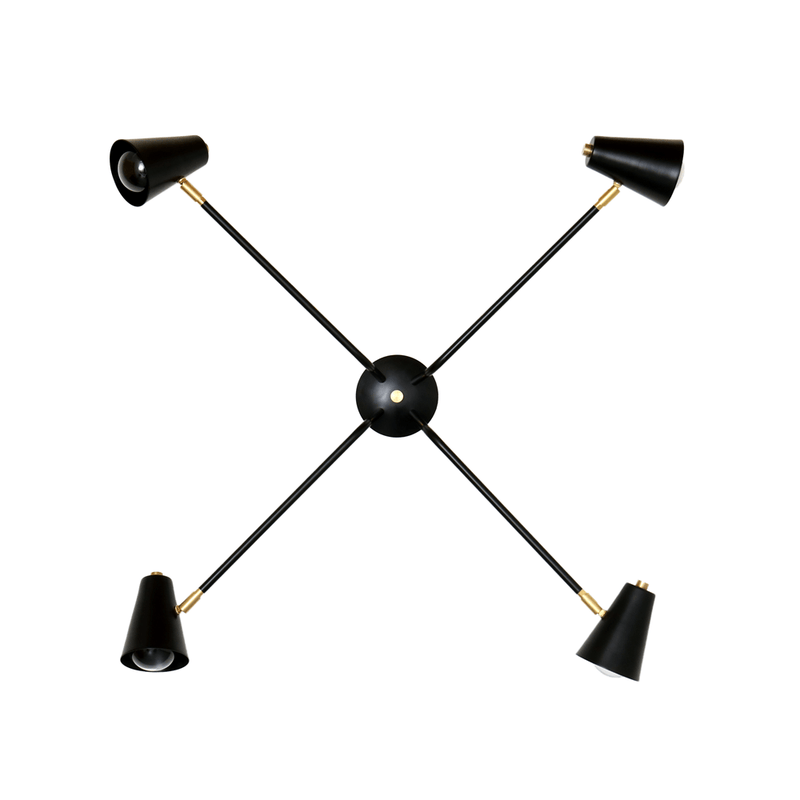 Shaded ceiling light: 4-arm
