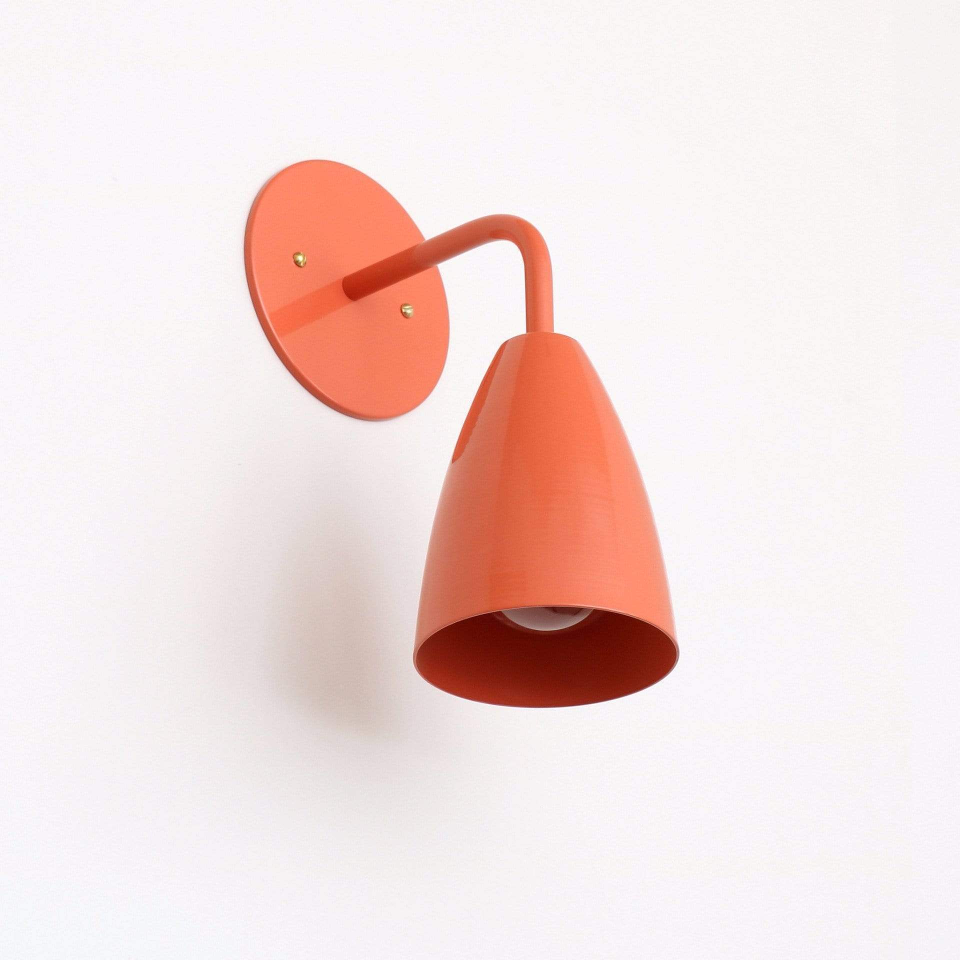 Shaded sconce: solid color Flamingo / Brass hardware onefortythree