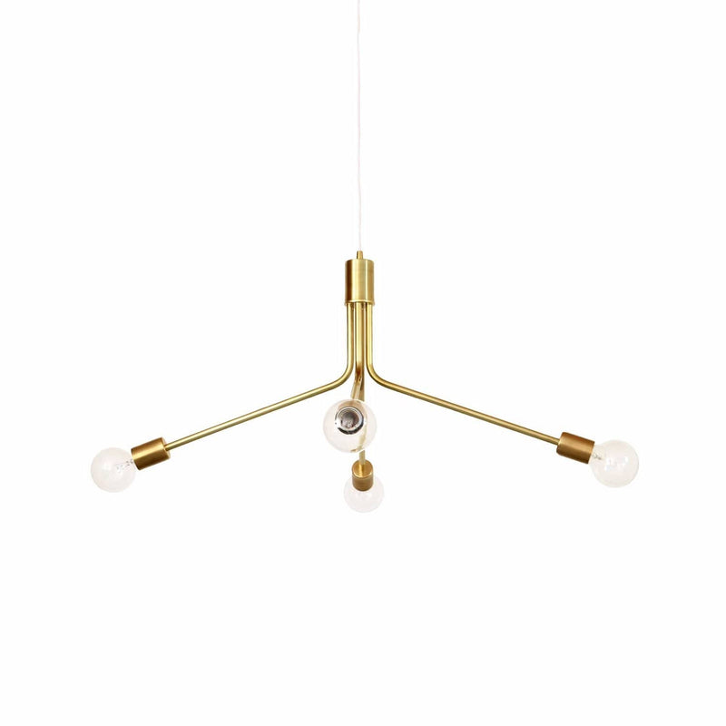 Socket chandelier Copper 3-arm / Copper sockets / Beige 36" cord onefortythree