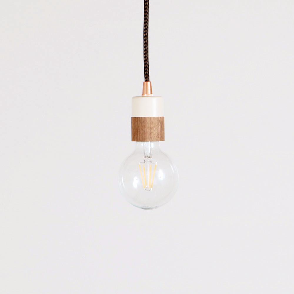 Two tone pendant: hardwired Diamondback/Walnut / Brass hardware / 24" onefortythree