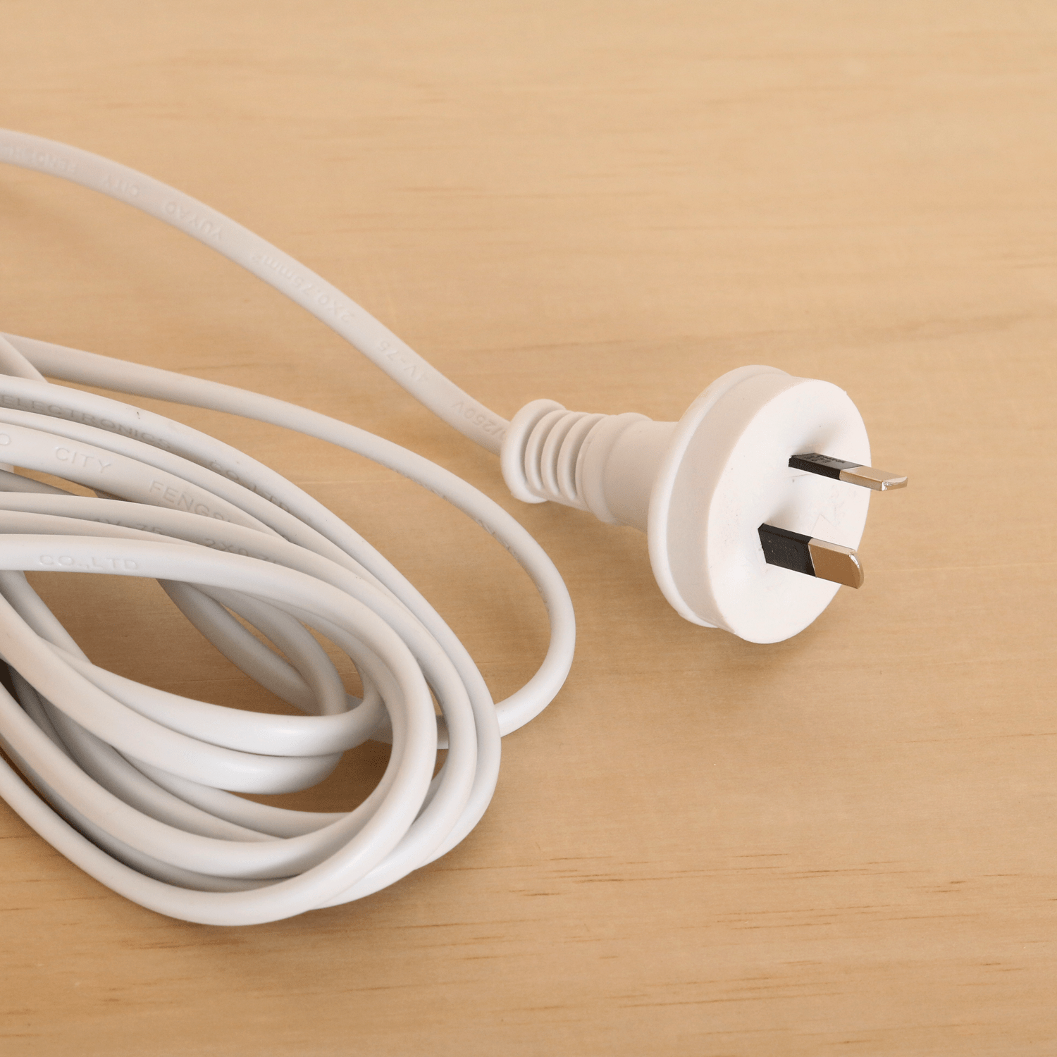 A white electrical cord 