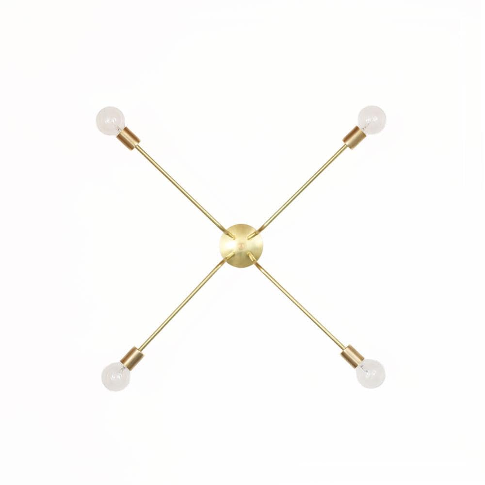 Brass ceiling light 4-arm 