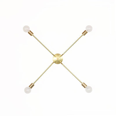 Brass ceiling light 4-arm onefortythree