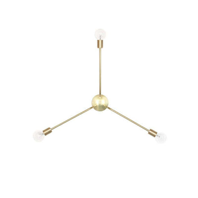 Brass ceiling light 3-arm onefortythree