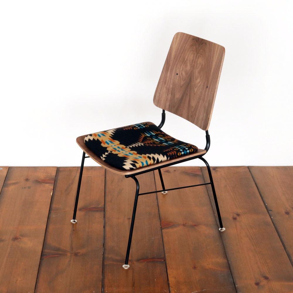 Aerial view of the side of a molded plywood chair