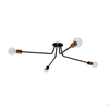Ceiling light Black / Teak sockets / 3-arm onefortythree second