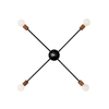 Ceiling light Black / Walnut sockets / 3-arm onefortythree second