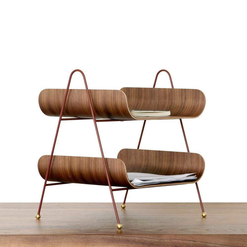 Desk organizer Walnut / Walnut / Red rock onefortythree