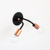 Double sconce: metal sockets Black / Copper sockets onefortythree second