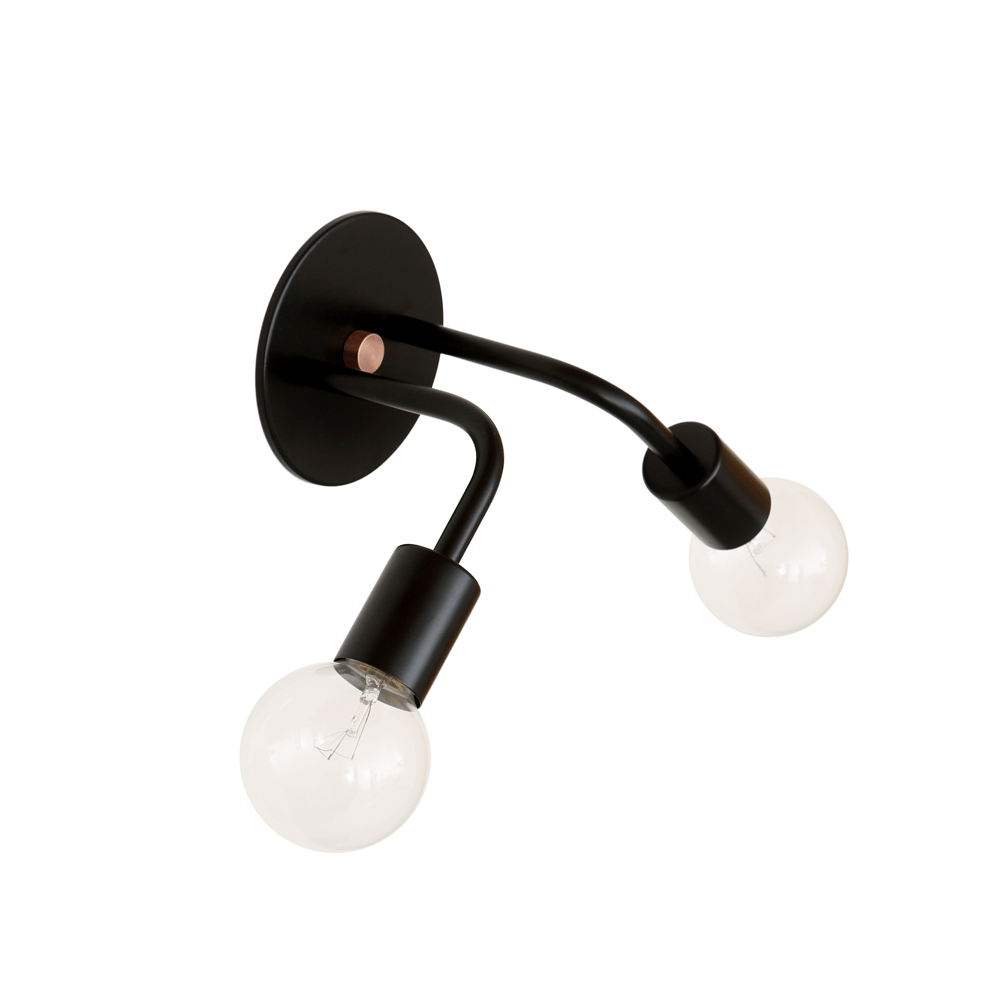 Double sconce: solid color Brass / Brass hardware onefortythree