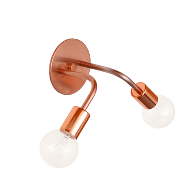 Double sconce: solid color Copper / Copper hardware onefortythree