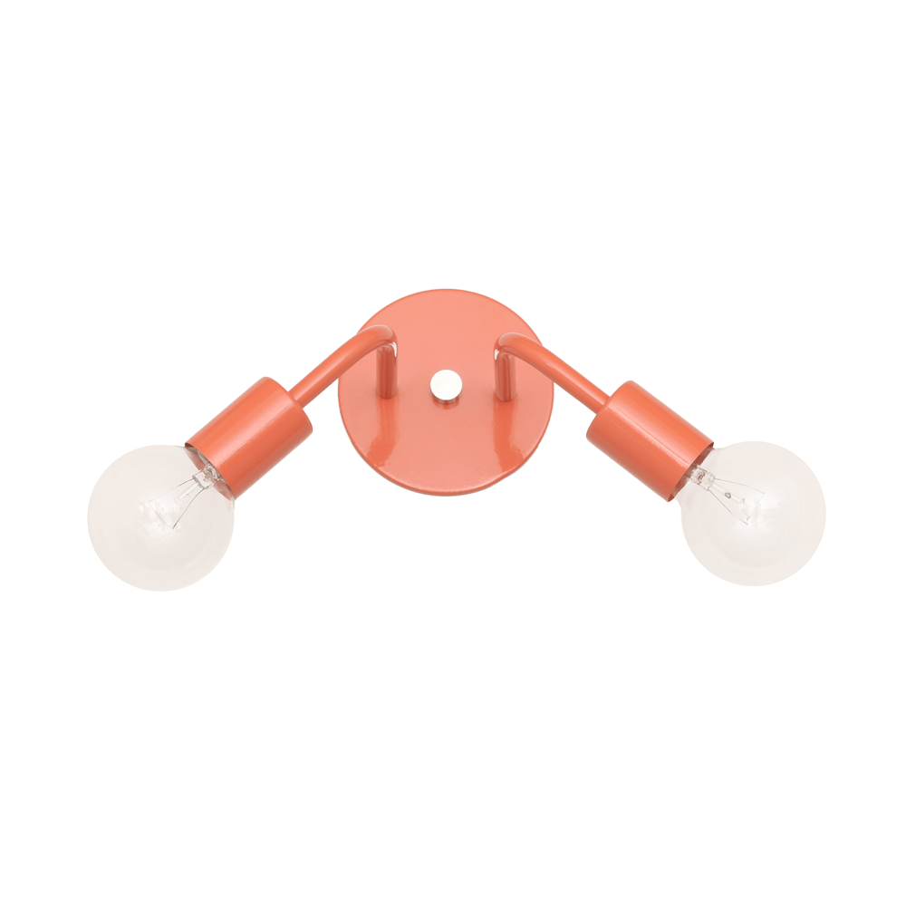 Double sconce: solid color Flamingo / Brass hardware onefortythree