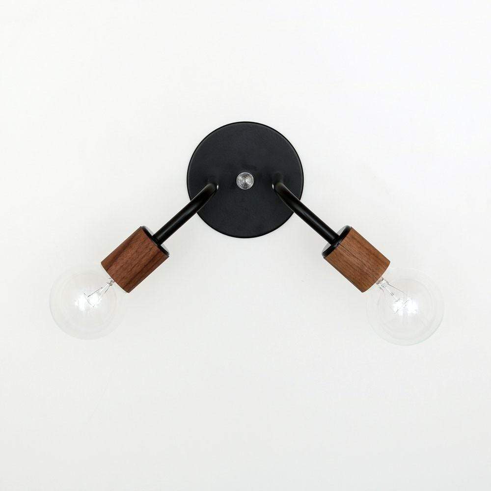 Double sconce: wood sockets Black / Walnut sockets / Brass hardware onefortythree