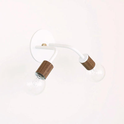 Double sconce: wood sockets White / Walnut sockets / Brass hardware onefortythree