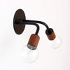 Double sconce: wood sockets Black / Rosewood sockets / Brass hardware onefortythree second