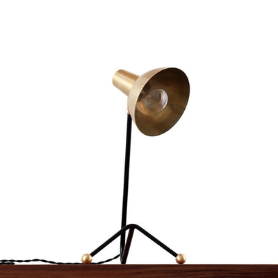 Genoa table lamp Black / Brass shade / Brass hardware onefortythree