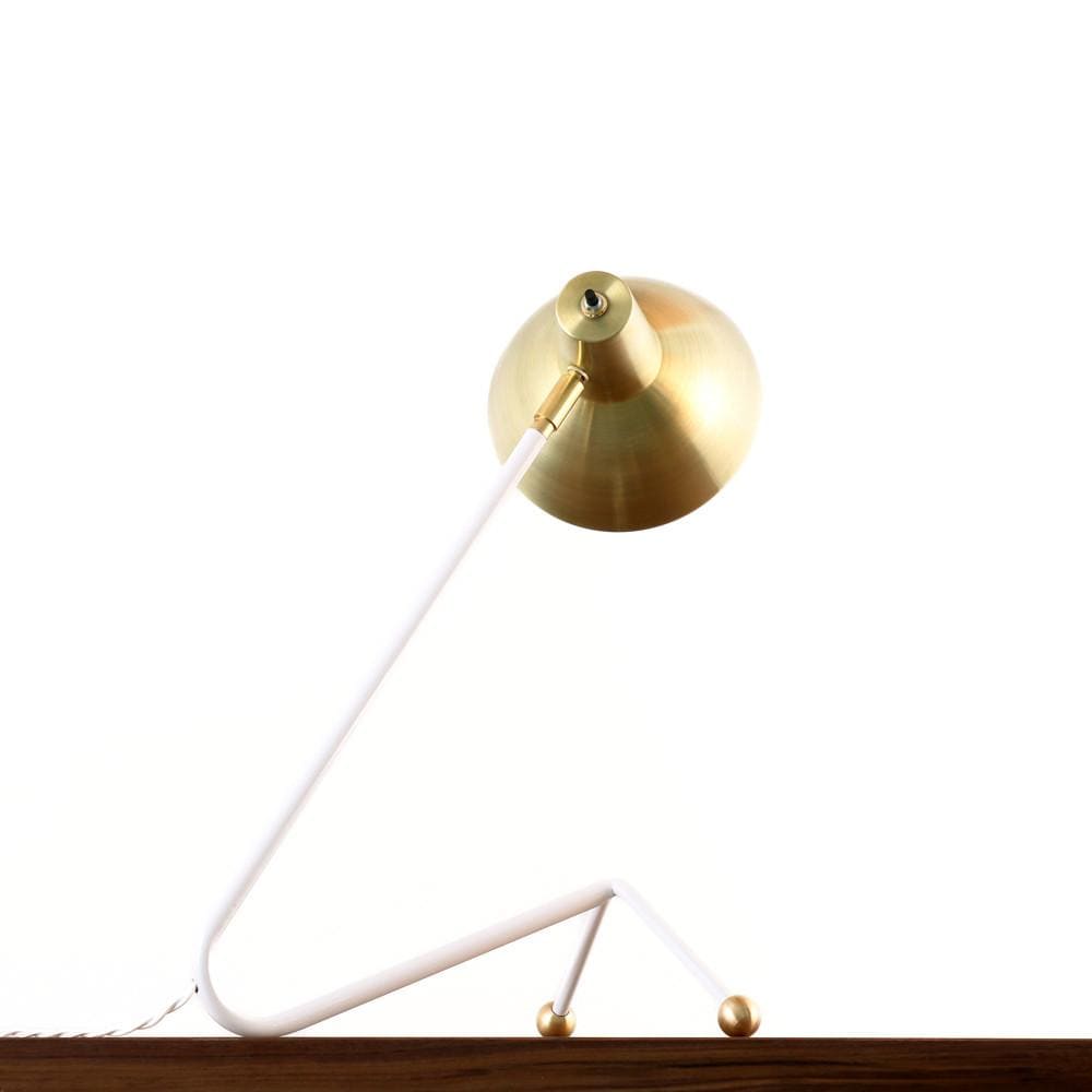 Genoa table lamp White / Brass shade / Brass hardware onefortythree