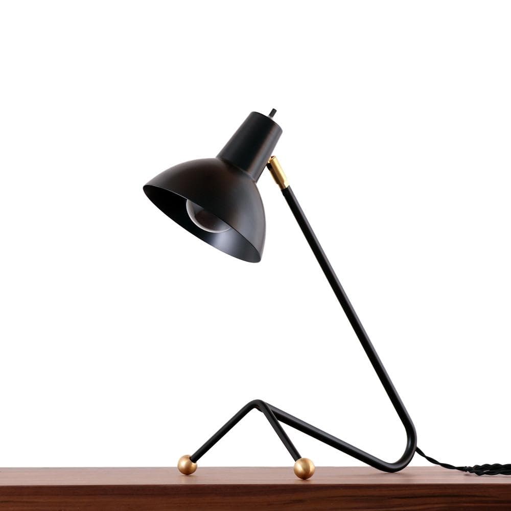 Genoa table lamp Black / Black shade / Brass hardware onefortythree