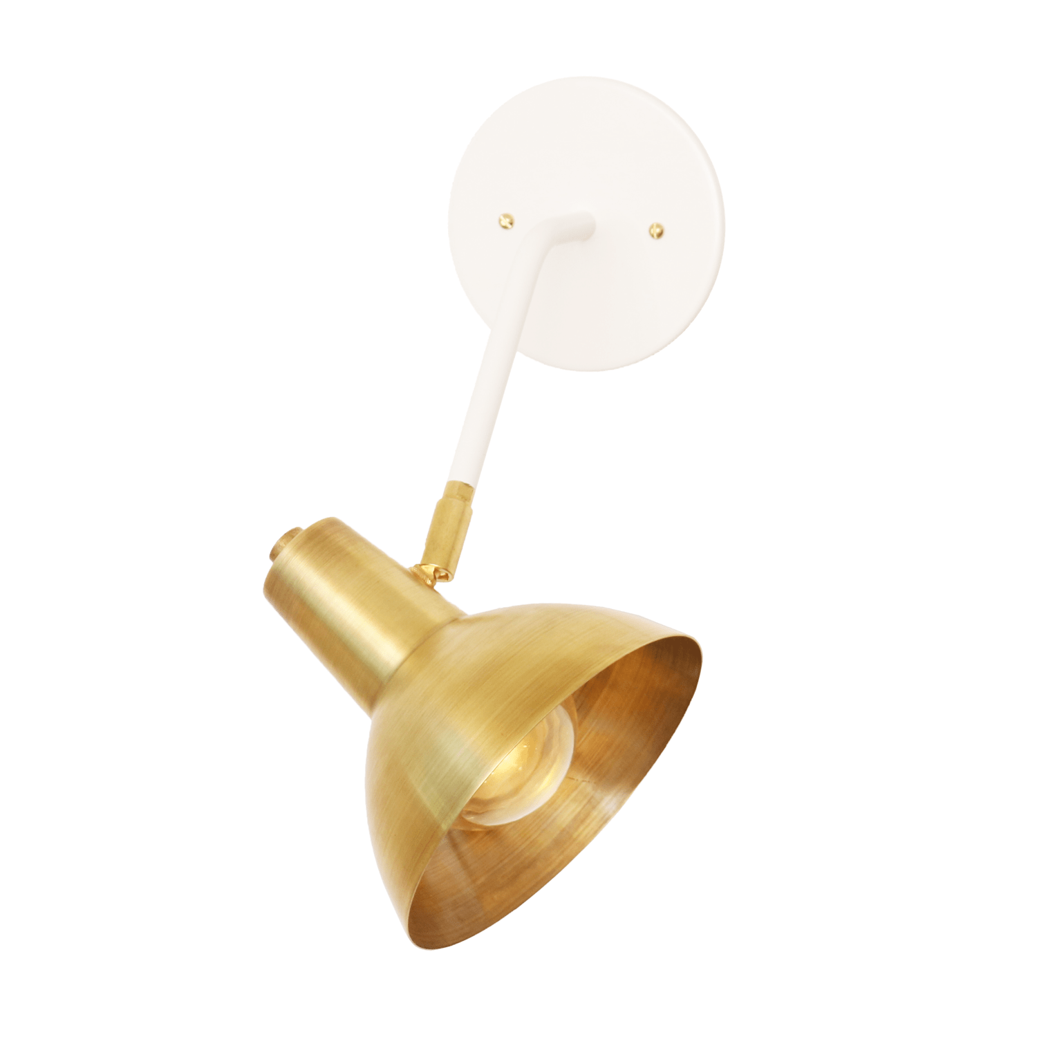 Genoa wall sconce White lamp / Brass shade / Brass hardware onefortythree