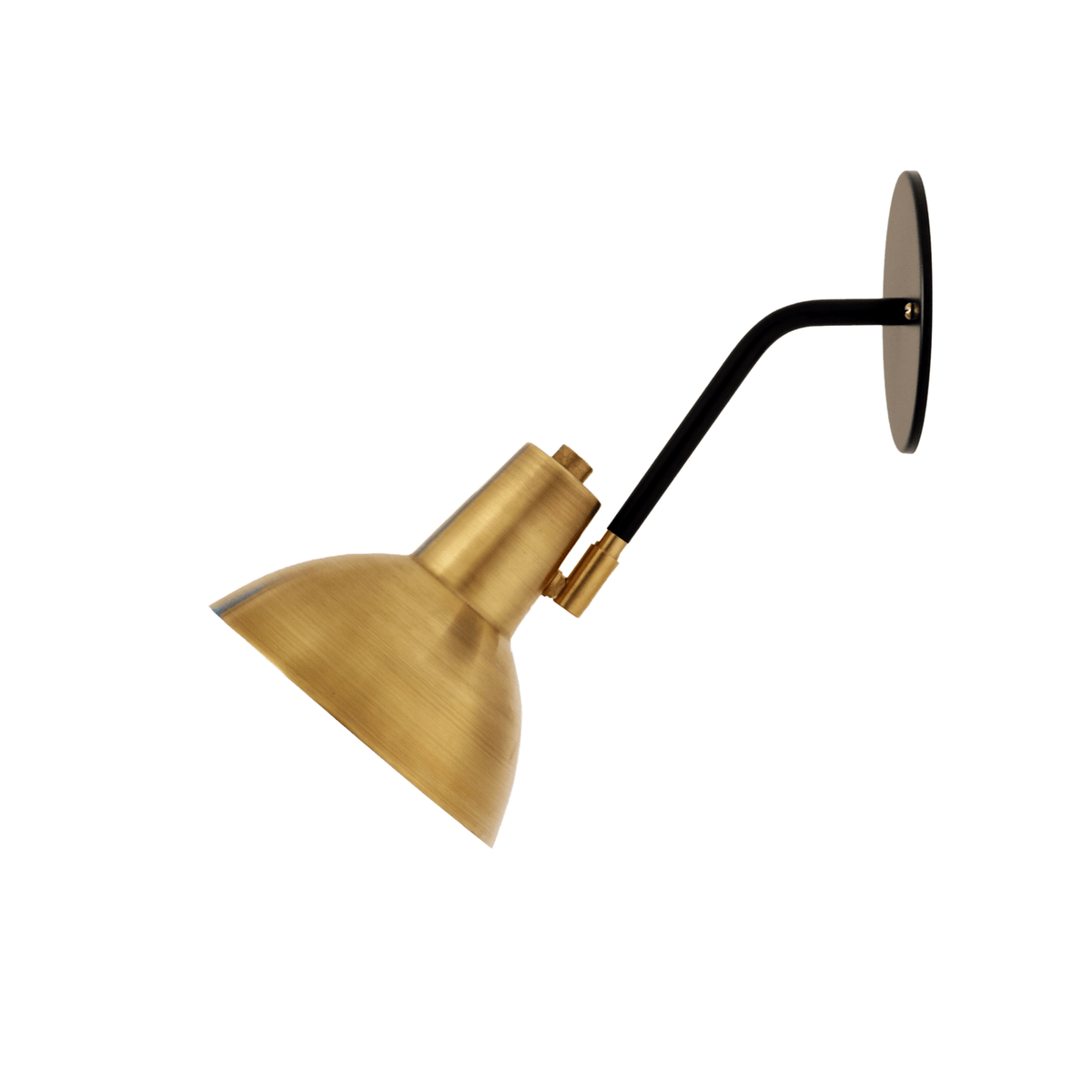 Genoa wall sconce Black lamp / Brass shade / Brass hardware onefortythree