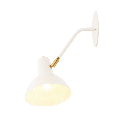 Genoa wall sconce White lamp / White shade / Brass hardware onefortythree