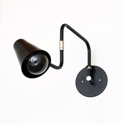 Hardwired Double-jointed lamp Black / Black shade / Nickel hardware onefortythree