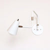 Hardwired Double-jointed lamp White / White shade / Nickel hardware onefortythree second