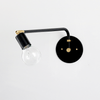 Hardwired swing lamp: 16" Black / Brass hardware / No switch onefortythree second