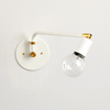 Hardwired swing lamp: 16" White / Brass hardware / No switch onefortythree second