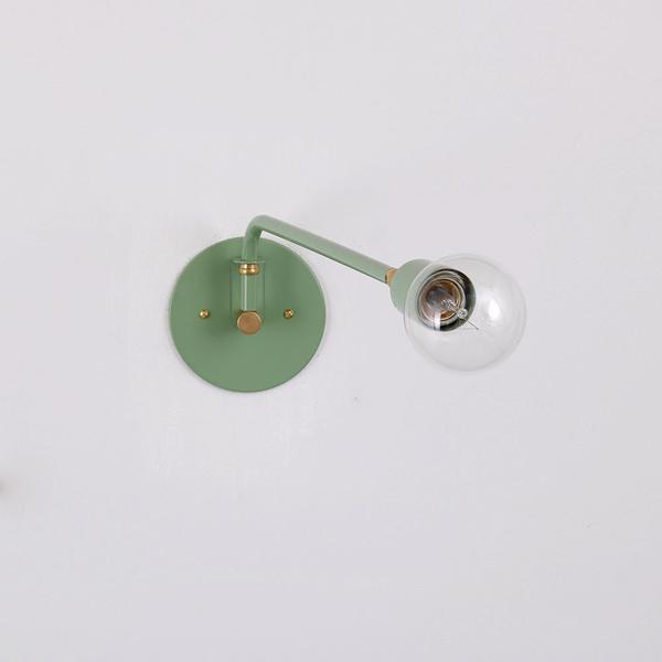 Hardwired swing lamp: 16" Sagebrush / Brass hardware / No switch onefortythree