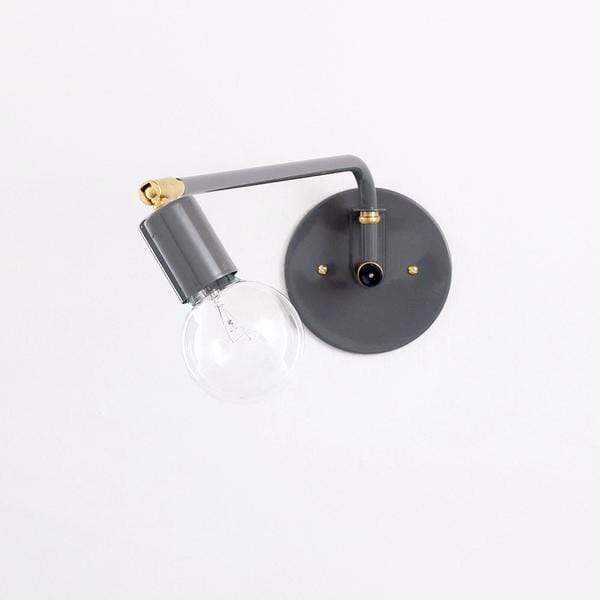 Hardwired swing lamp: 16" Limestone / Brass hardware / No switch onefortythree