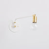 Hardwired swing lamp: 16" White/brass socket / Brass hardware / No switch onefortythree second