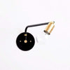 Hardwired swing lamp: 16" Black/brass socket / Brass hardware / No switch onefortythree second