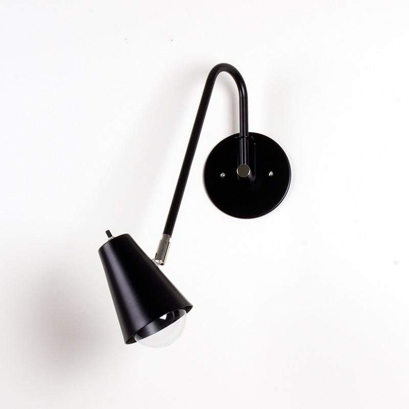 Hardwired Wallace lamp Black lamp / Black shade / Brass hardware onefortythree