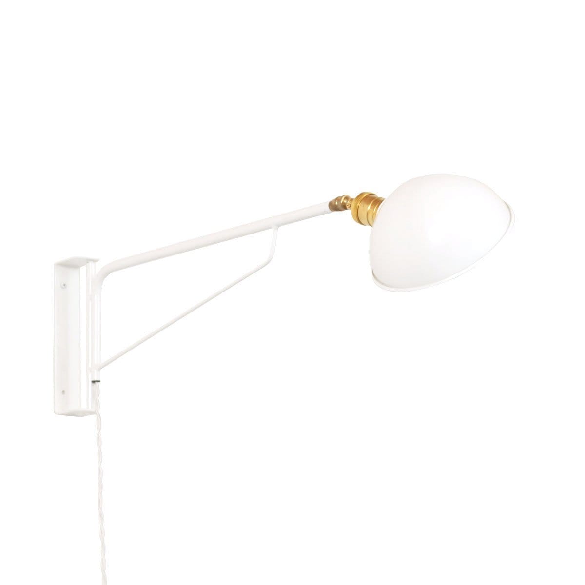 Industrial wall lamp White / Brass hardware onefortythree