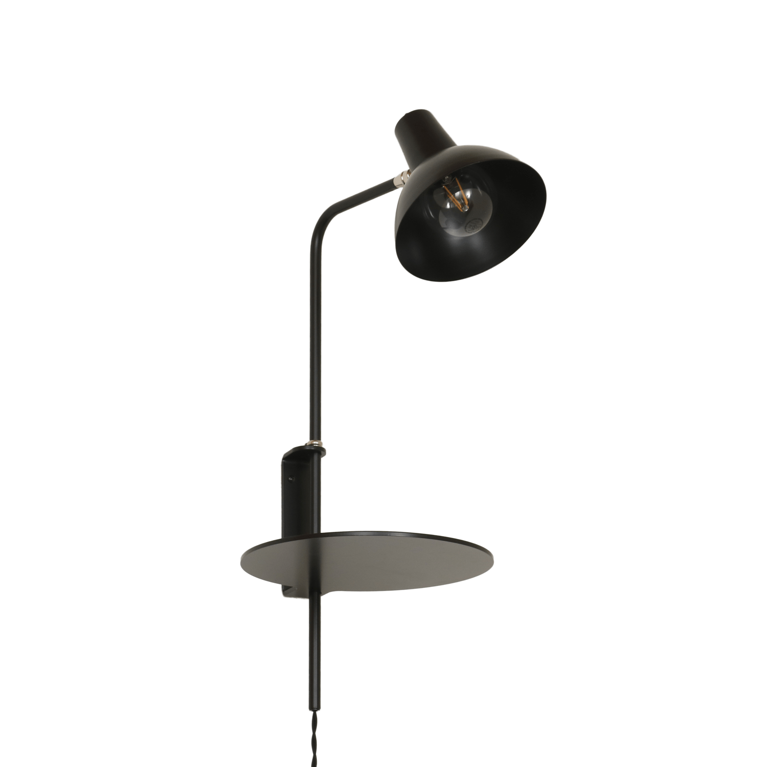 Night shelf Black / Black shade / Nickel hardware onefortythree