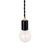 Pendant lamp: plug-in Black / Black cord / Brass hardware onefortythree second