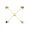 Shaded ceiling light: 4-arm Brass / Brass shades / Brass hardware onefortythree second