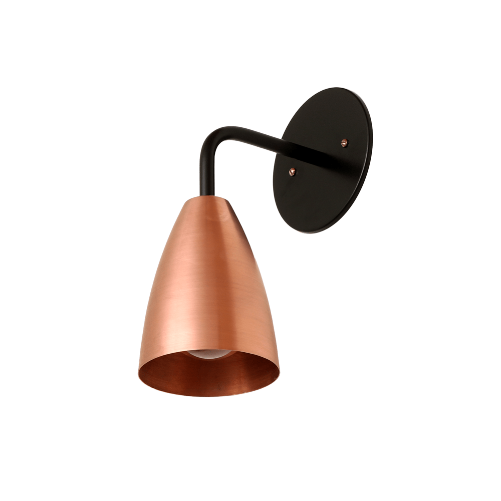 Shaded sconce: metal shade Black / Copper shade / Full (uncut) onefortythree