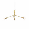 Socket chandelier Brass 3-arm / Brass sockets / Beige 36" cord onefortythree second