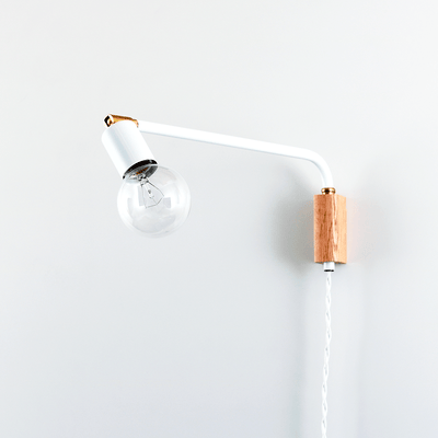 Swing lamp: 16" White / Brass hardware / Metal (same as lamp) onefortythree