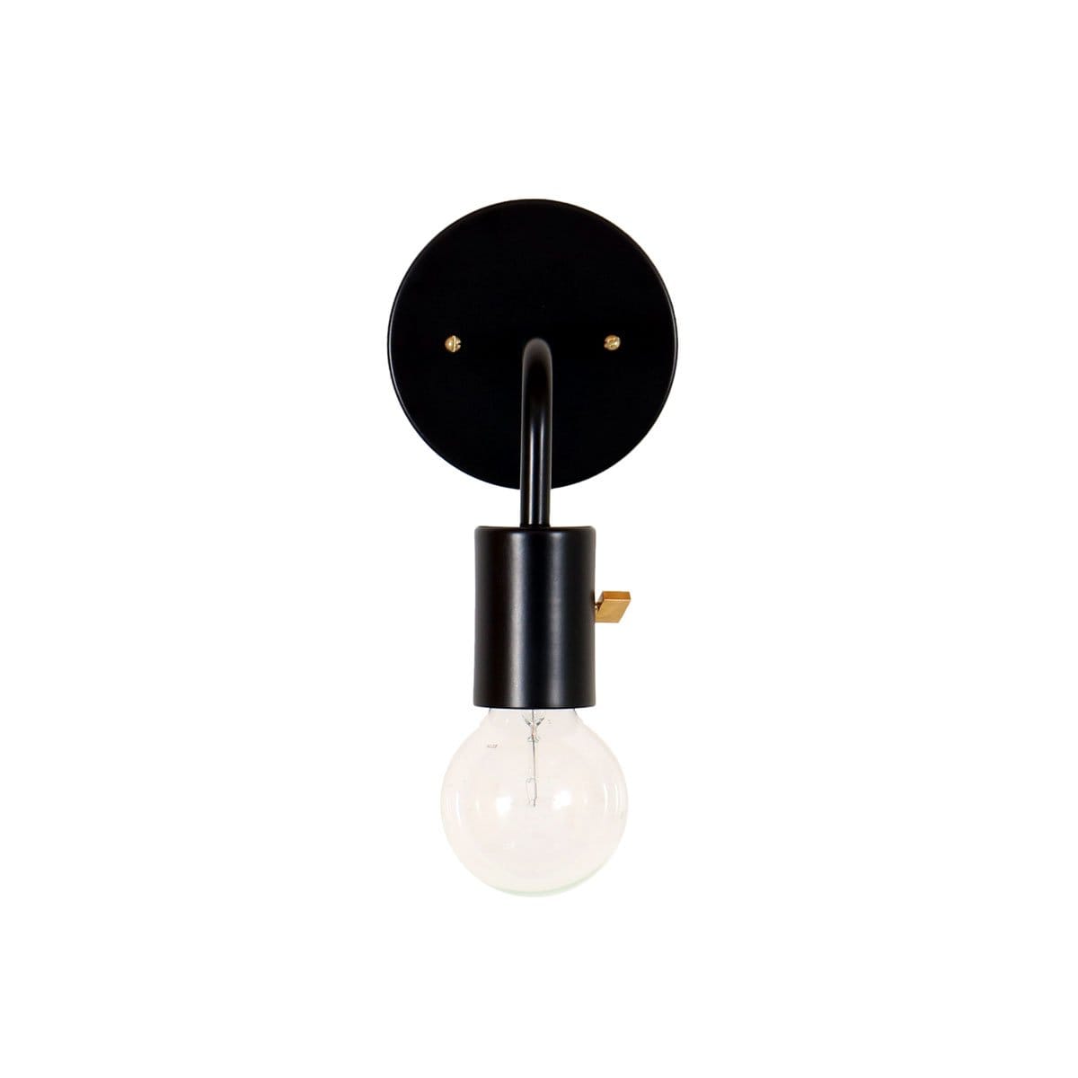Switched socket sconce Black / Tonopah socket / Brass hardware onefortythree